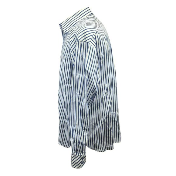 TOMMY HILFIGER Mens Casual Button Shirt L Blue White Striped L/S 80s - Picture 9 of 12